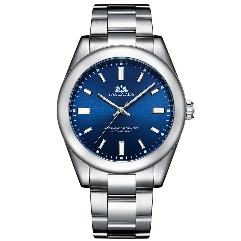 Automatic Watch for Men Mechanical Stainless Steel Luxury Red Yellow Sky Blue Green Colorful Rainbow 41mm Reloj Hombre Baratos