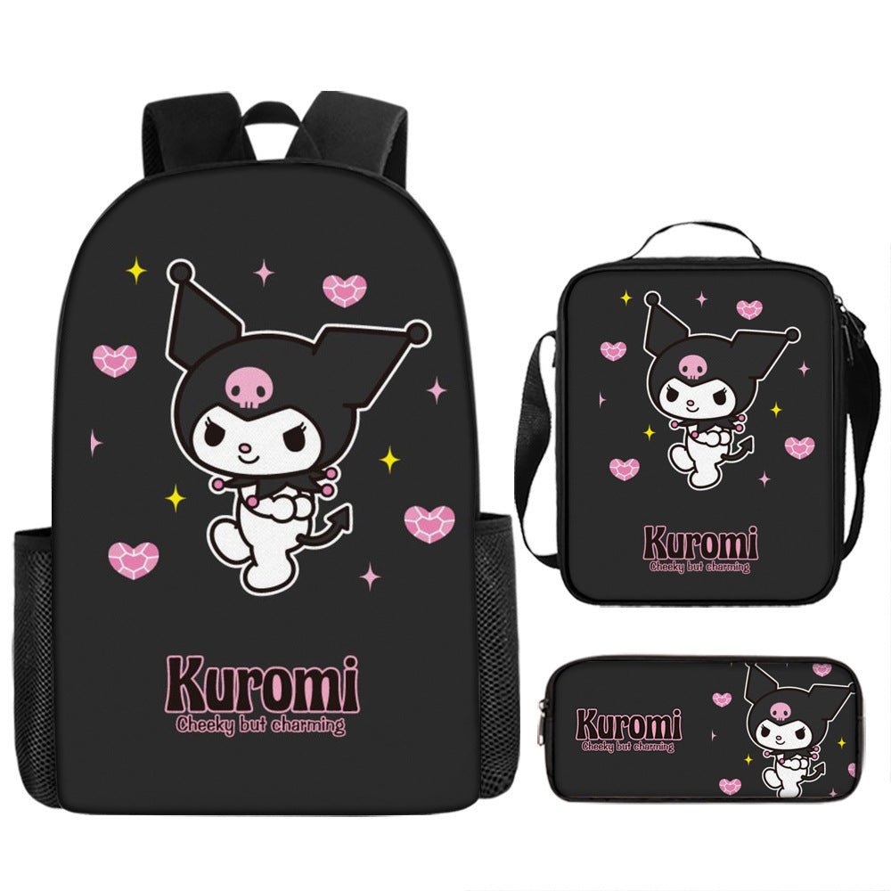 Cartoon Print Kids School Backpack with Pencil Case - Custom Bookbag for Girls