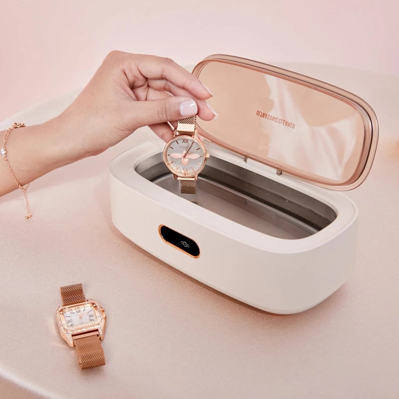 Ultrasonic Cleaner Jewelry Glasses Ultrasonic Cleaning Machine 45KHz High Frequency Vibration Bath Washer for Watch Makeup Brush
