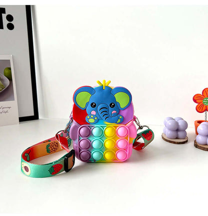 Silicone Kids Animal Crossbody Bag - Cute Cartoon Purse for Girls & Boys
