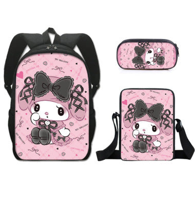 Cartoon Print Kids School Backpack with Pencil Case - Custom Bookbag for Girls