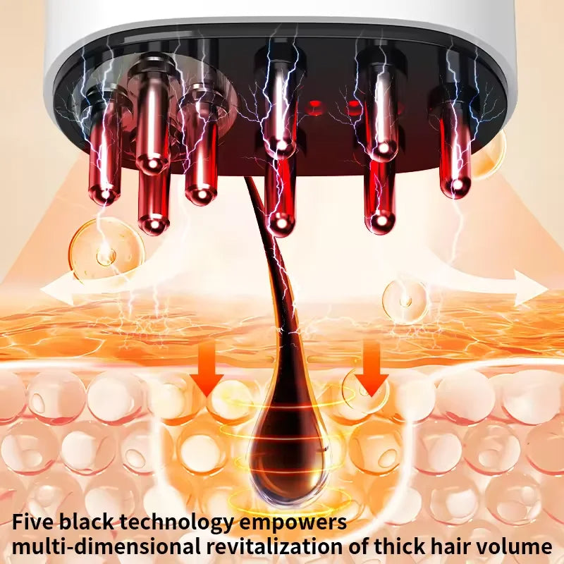 Hot EMS Massager Head Scratcher Comb Applicator for Hair Growth Products Scalp Oil Applicator With Red Light Therapy