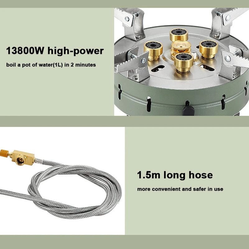 Outdoor Electronic Ignition Camp Stove - 13800W Portable Foldable Gas Burner