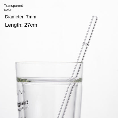 Eco-Friendly High Borosilicate Glass Straw Durable Heat-Resistant Starbucks Kids Straw 27cm Customized