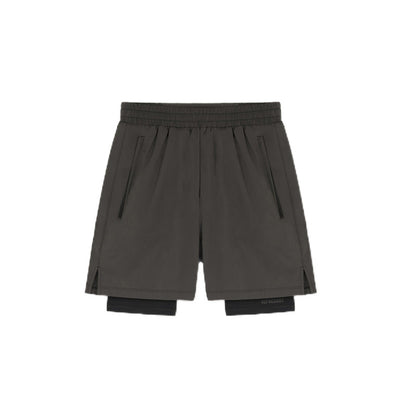 Men's Above-Knee Double-Layer Shorts Anti-Chafing Running Training Elastic Quick-Dry Sports Fitness Pants