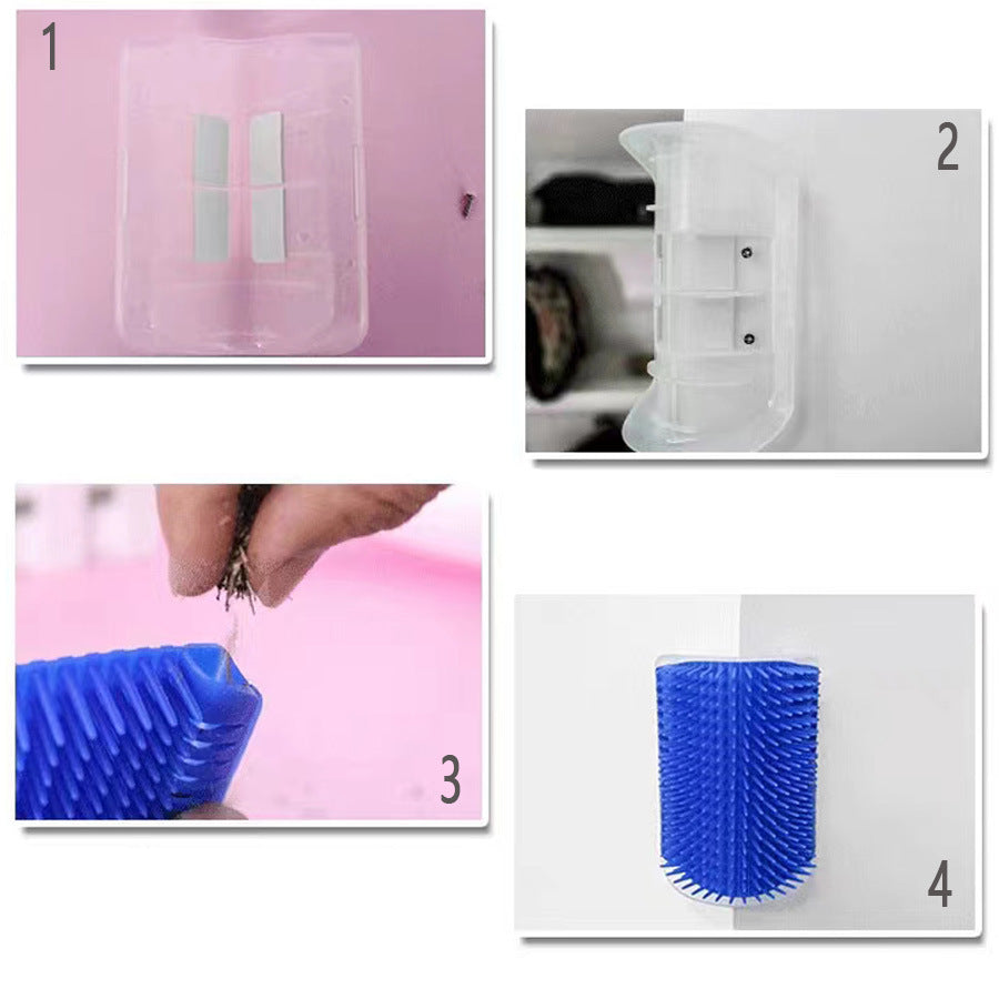 New four-color wall corner brush with free cat mint powder skin friendly cat massager cat comb