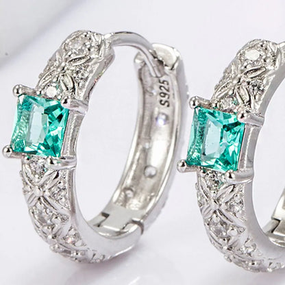 925 Sterling Silver Platinum-Plated Hoop Earrings - Everyday Elegance