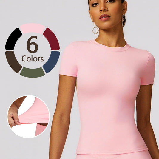 Dry Yoga Suit Short Sleeve Fitness Top Outdoor Running Sports T-Shirt Women