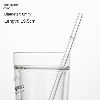 Eco-Friendly High Borosilicate Glass Straw Durable Heat-Resistant Starbucks Kids Straw 27cm Customized