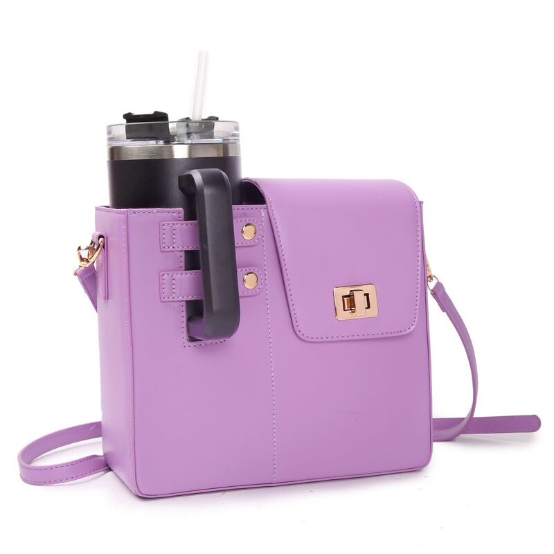 Crossbody Water Bottle Bag with Cup Holder - Fits Stanley & Most Bottles