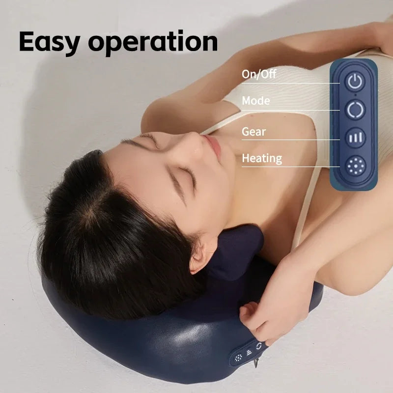 Neck Shoulder Massage Pillow Wireless Electric Car And Home Massager Heating Waist Neck Leg Cervical Shiatsu Kneading Massagers