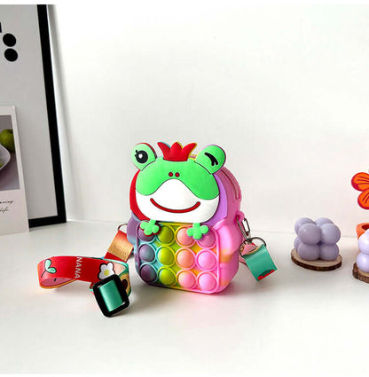 Silicone Kids Animal Crossbody Bag - Cute Cartoon Purse for Girls & Boys