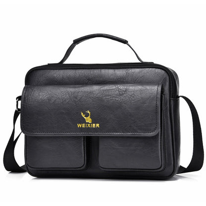 Men's Business Satchel Messenger Bag - PU Leather Crossbody
