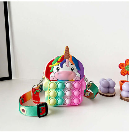 Silicone Kids Animal Crossbody Bag - Cute Cartoon Purse for Girls & Boys