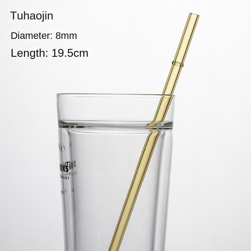 Eco-Friendly High Borosilicate Glass Straw Durable Heat-Resistant Starbucks Kids Straw 27cm Customized