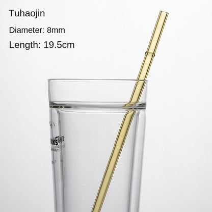 Eco-Friendly High Borosilicate Glass Straw Durable Heat-Resistant Starbucks Kids Straw 27cm Customized