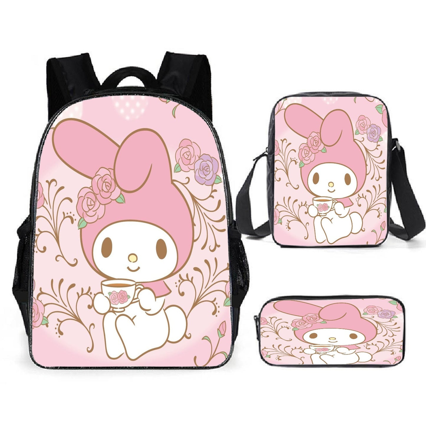 Cartoon Print Kids School Backpack with Pencil Case - Custom Bookbag for Girls