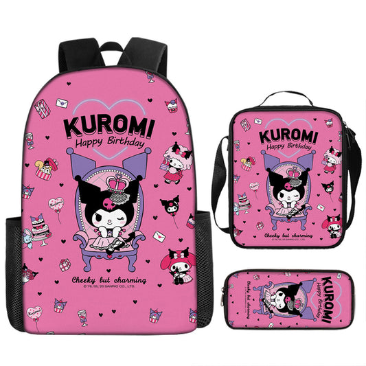 Cartoon Print Kids School Backpack with Pencil Case - Custom Bookbag for Girls
