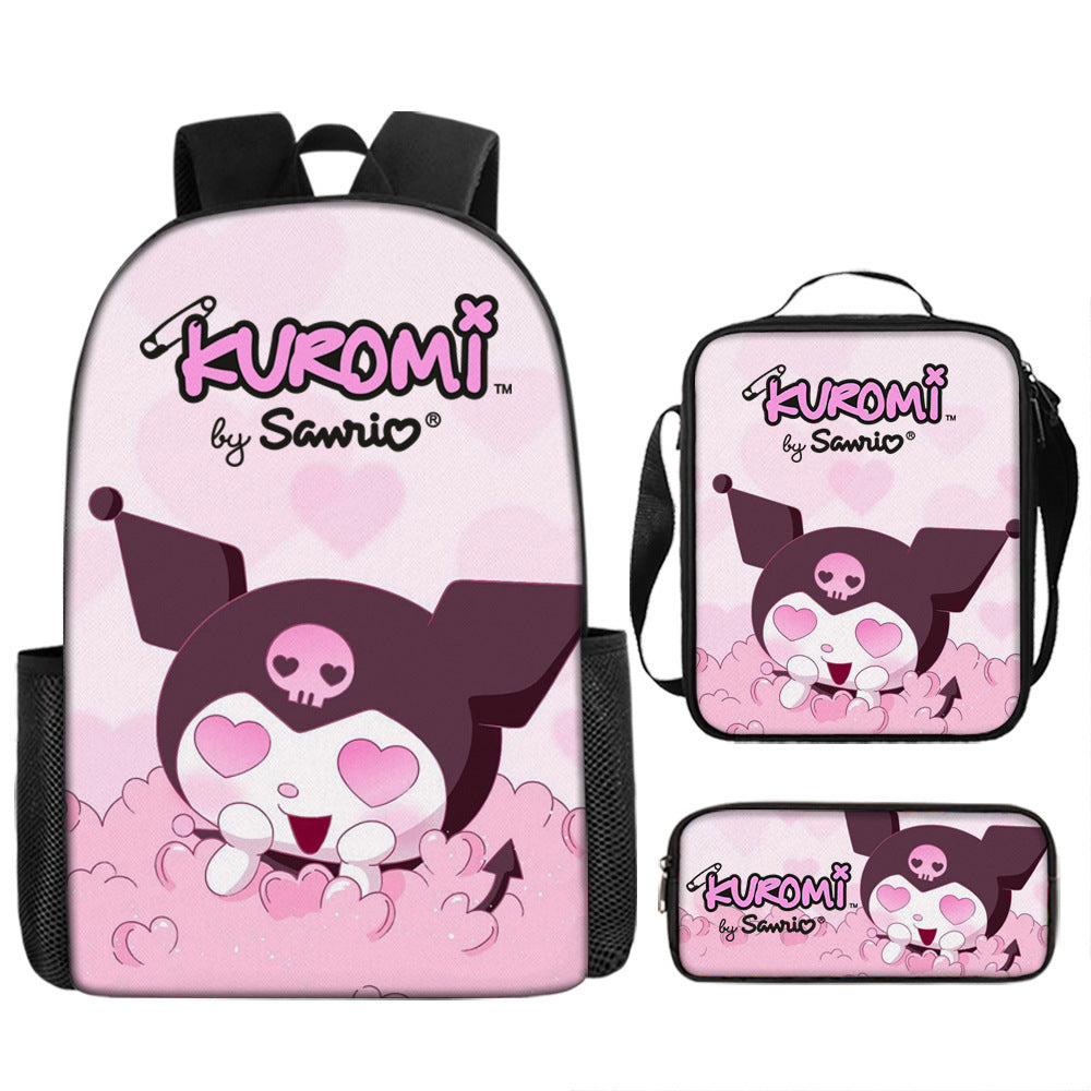 Cartoon Print Kids School Backpack with Pencil Case - Custom Bookbag for Girls