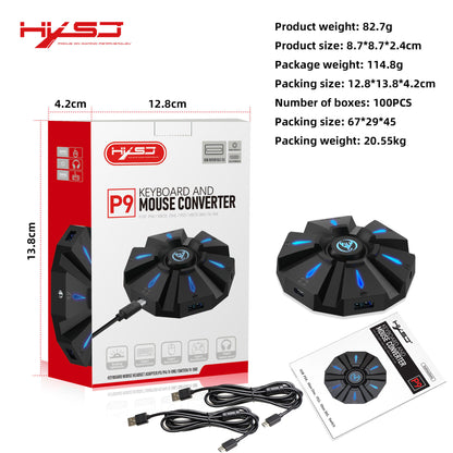 P9 keyboard mouse converter set supports various gaming devices and gamepads in the market