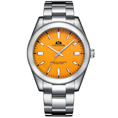 Automatic Watch for Men Mechanical Stainless Steel Luxury Red Yellow Sky Blue Green Colorful Rainbow 41mm Reloj Hombre Baratos