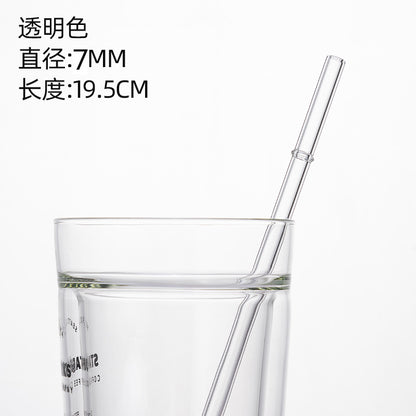 Eco-Friendly High Borosilicate Glass Straw Durable Heat-Resistant Starbucks Kids Straw 27cm Customized