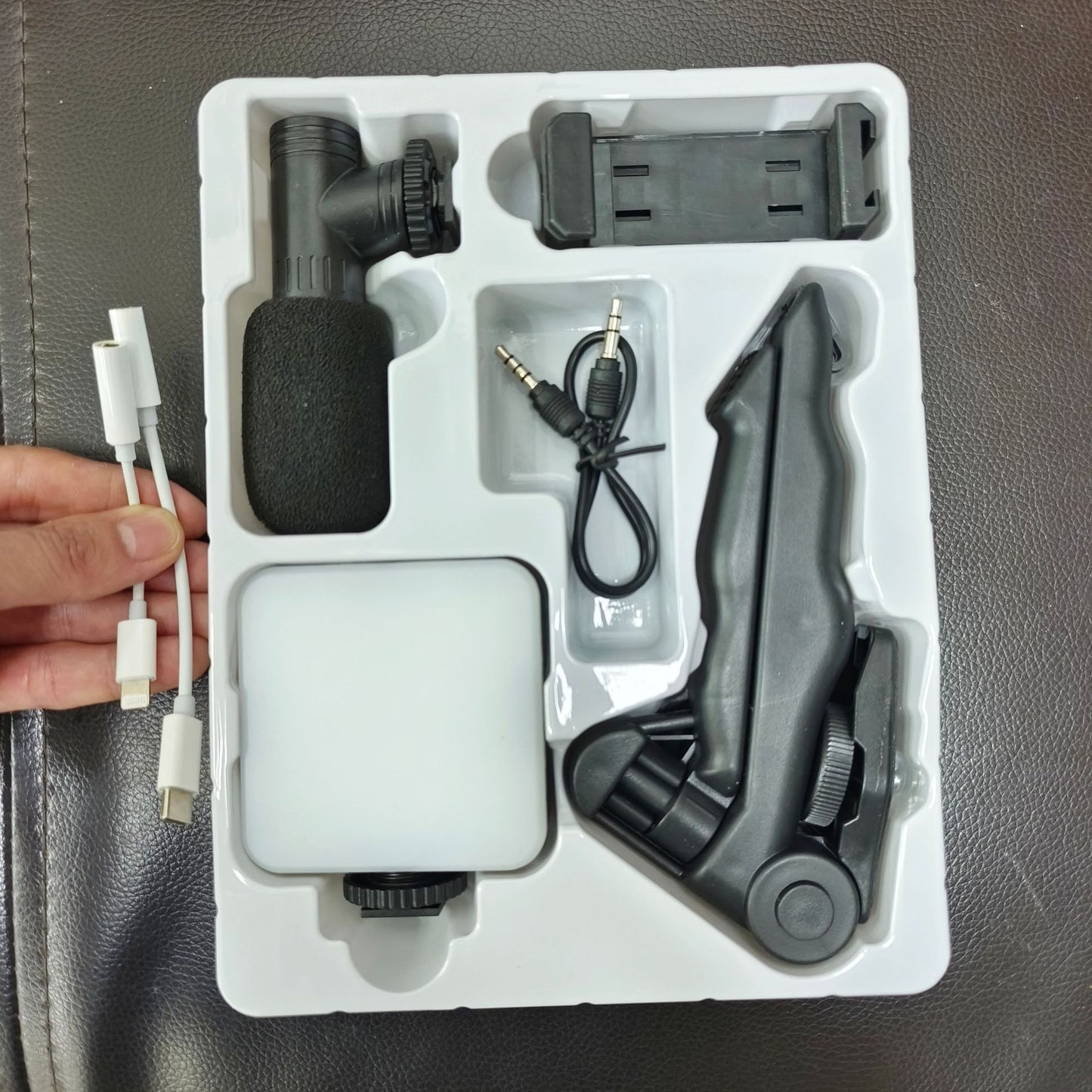 Desktop Beauty Leg Pocket Fill Light with Microphone Set Single Reflex Conference Lamp Handheld Photography with Microphone