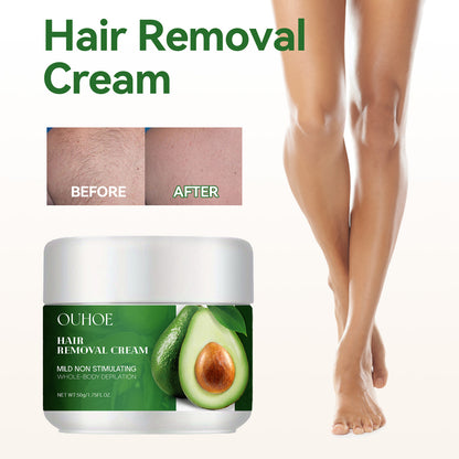 Avocado Hair Removal Cream Armpit Hair Leg Hair Moisturizing Gentle Skin Friendly Non-Irritating Clean Hair Removal Cream