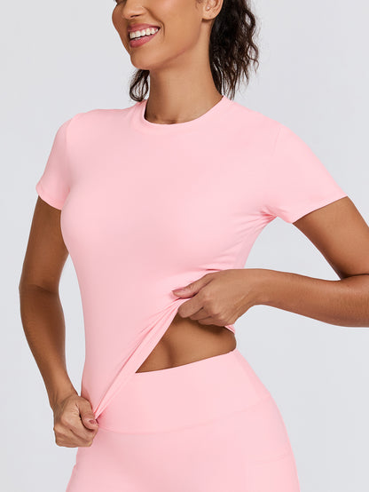 Dry Yoga Suit Short Sleeve Fitness Top Outdoor Running Sports T-Shirt Women