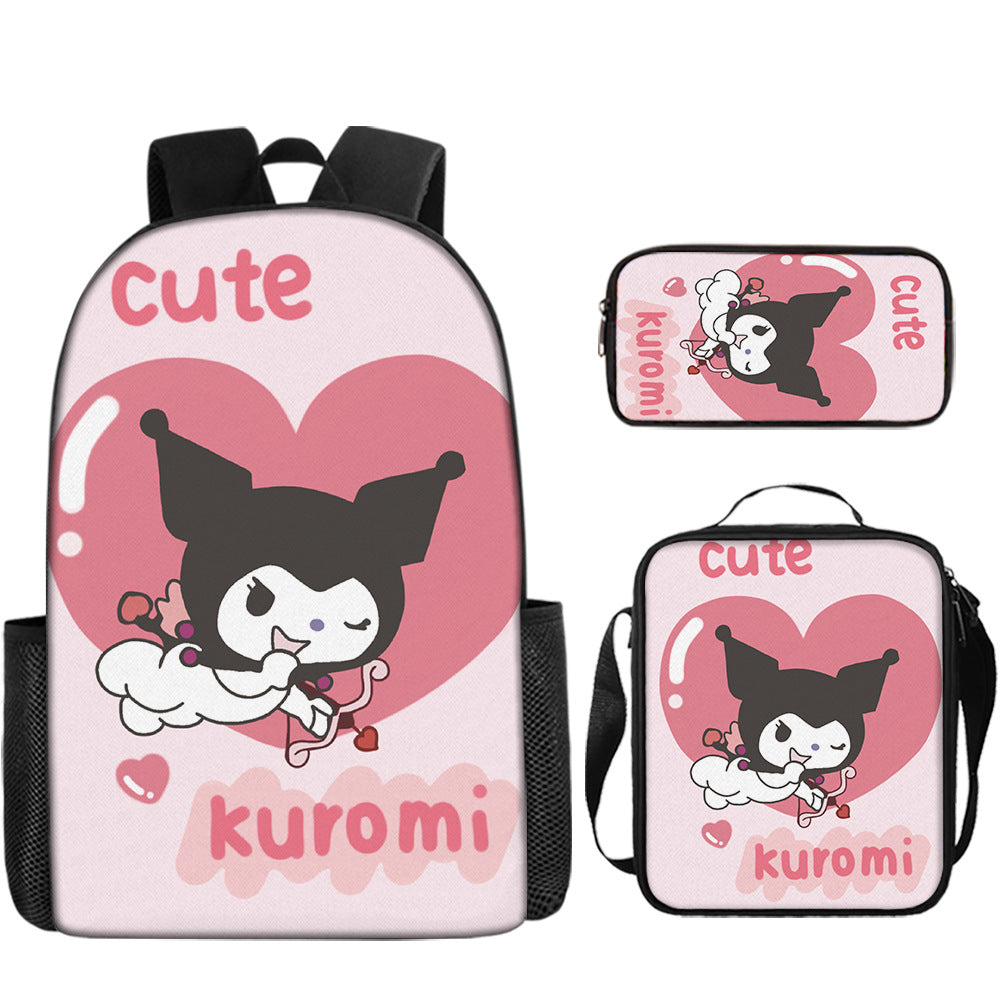 Cartoon Print Kids School Backpack with Pencil Case - Custom Bookbag for Girls
