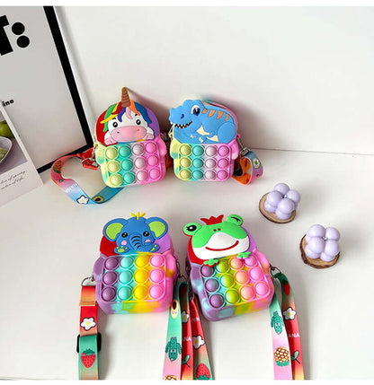 Silicone Kids Animal Crossbody Bag - Cute Cartoon Purse for Girls & Boys