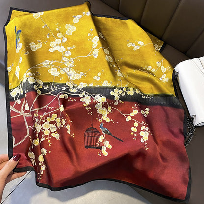 French style scarves  silk square scarves  mulberry silk decorations