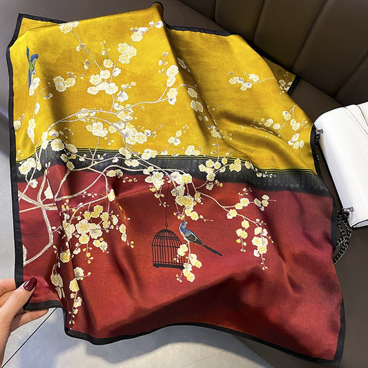 French style scarves  silk square scarves  mulberry silk decorations