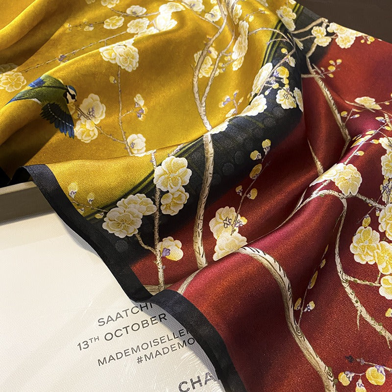 French style scarves  silk square scarves  mulberry silk decorations